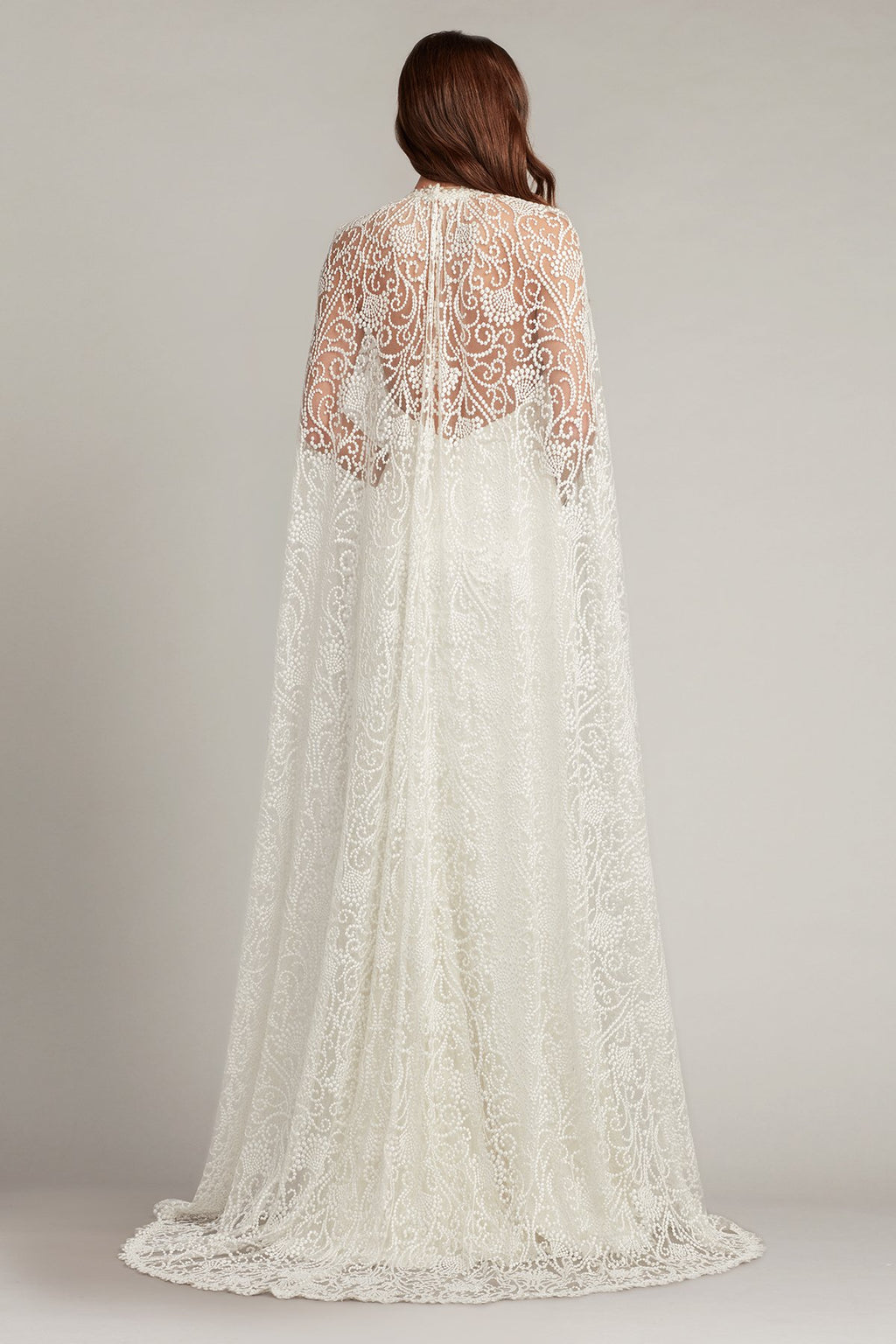 Piers Embroidered Cape Gown