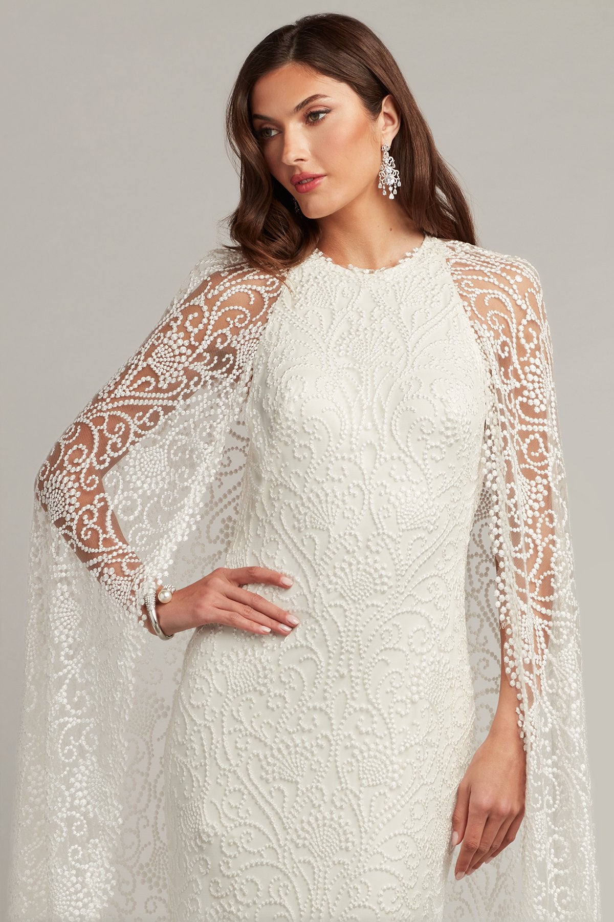 Piers Embroidered Cape Gown Tadashi Shoji Official Online Boutique Piers Embroidered Cape Gown Tadashi Shoji Official Online Boutique