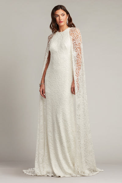 lovedrobe embroidered cape dress Lara 51101 Gerrie Full-Length Beaded Bridal Cape Ivory / XS