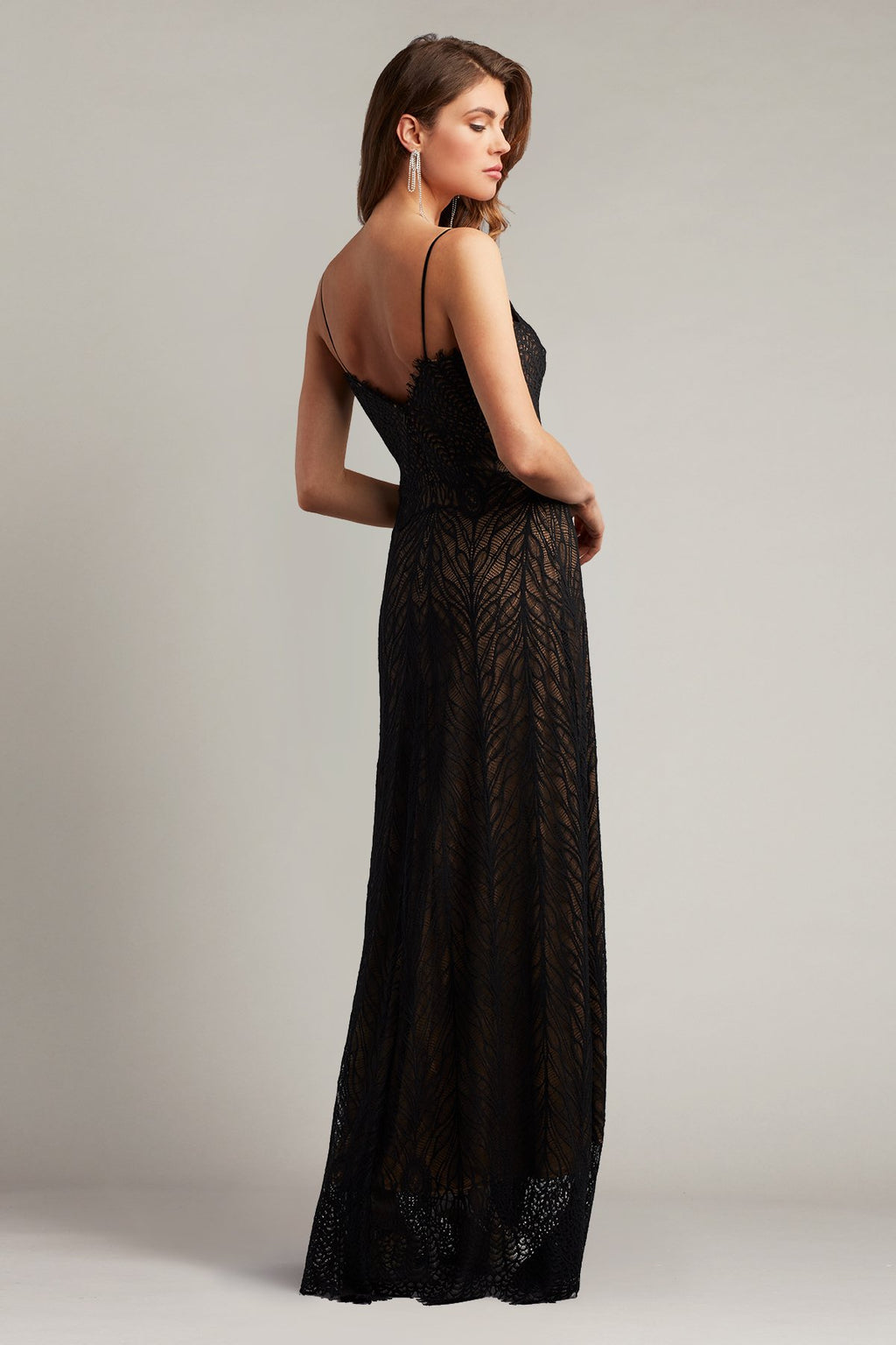 Claudette Spaghetti Strap Lace Gown