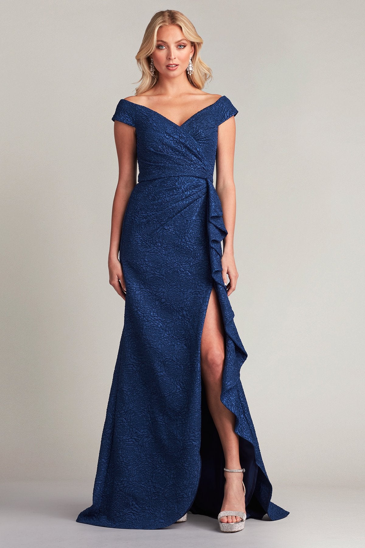 Roland Rose Jacquard Gown
