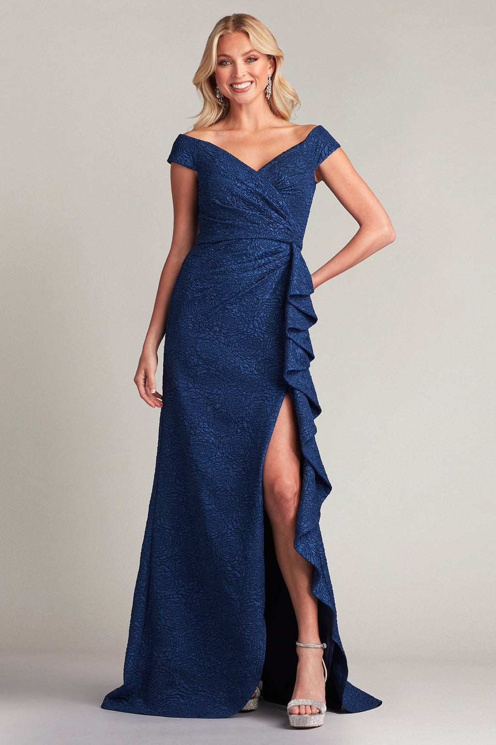 Roland Rose Jacquard Gown