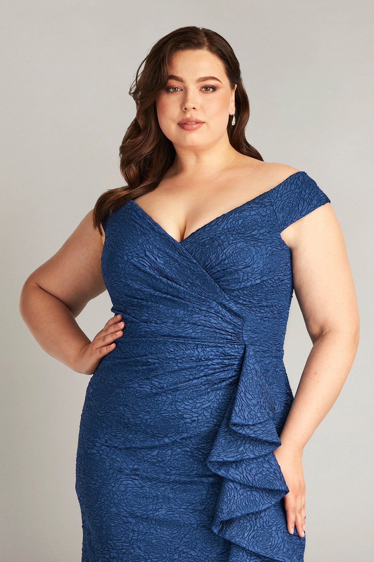 Roland Rose Jacquard Gown - PLUS SIZE