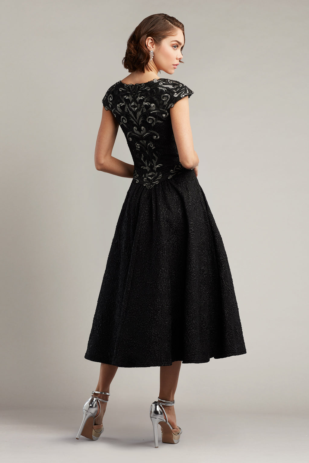 Lillie Embroidered Jacquard Dress