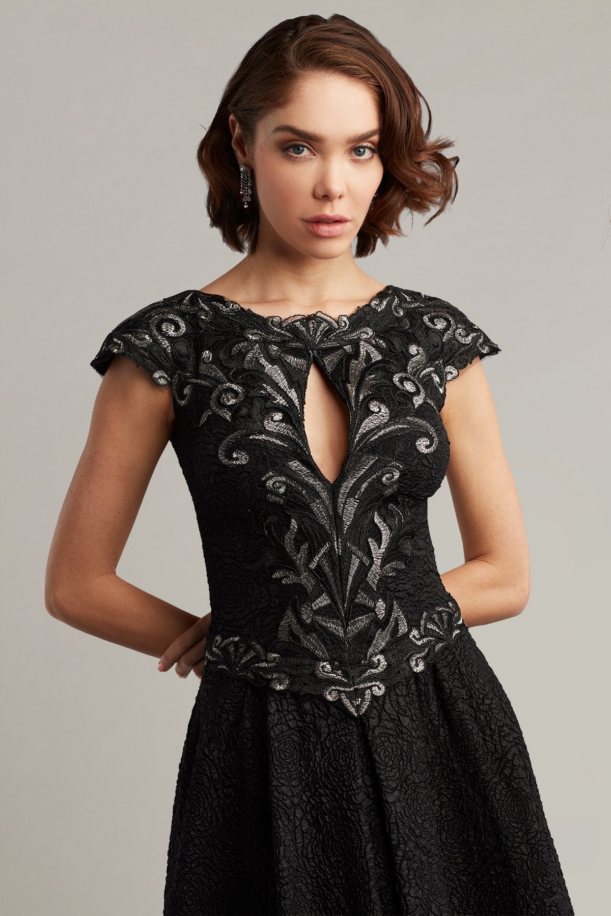 Lillie Embroidered Jacquard Dress