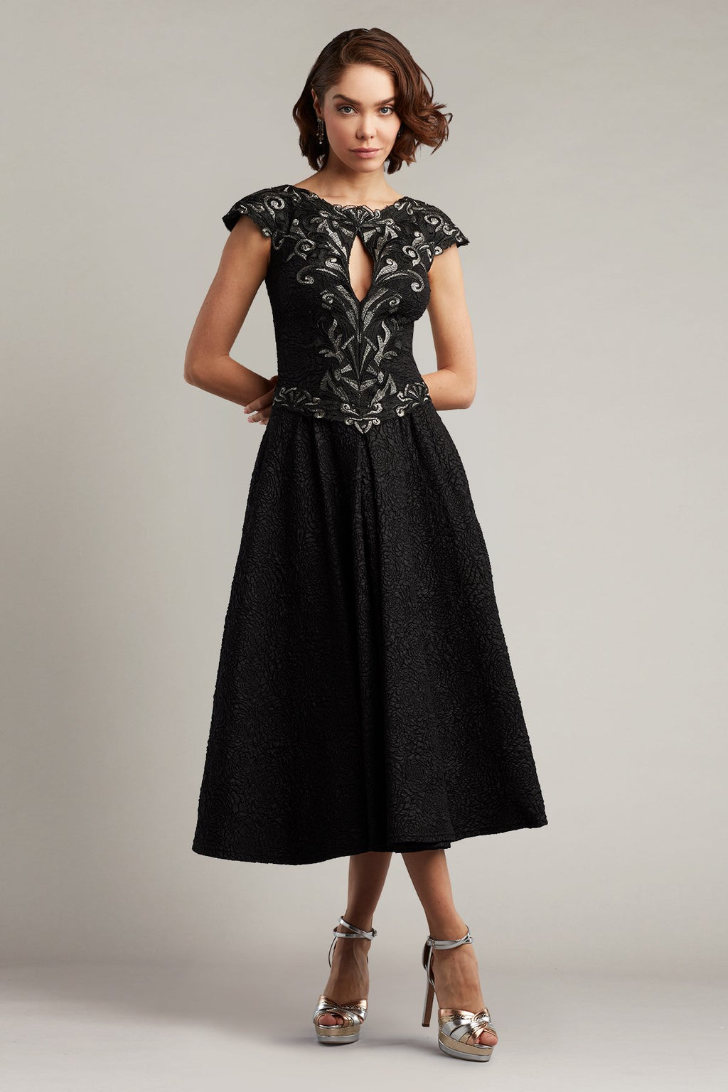 Lillie Embroidered Jacquard Dress