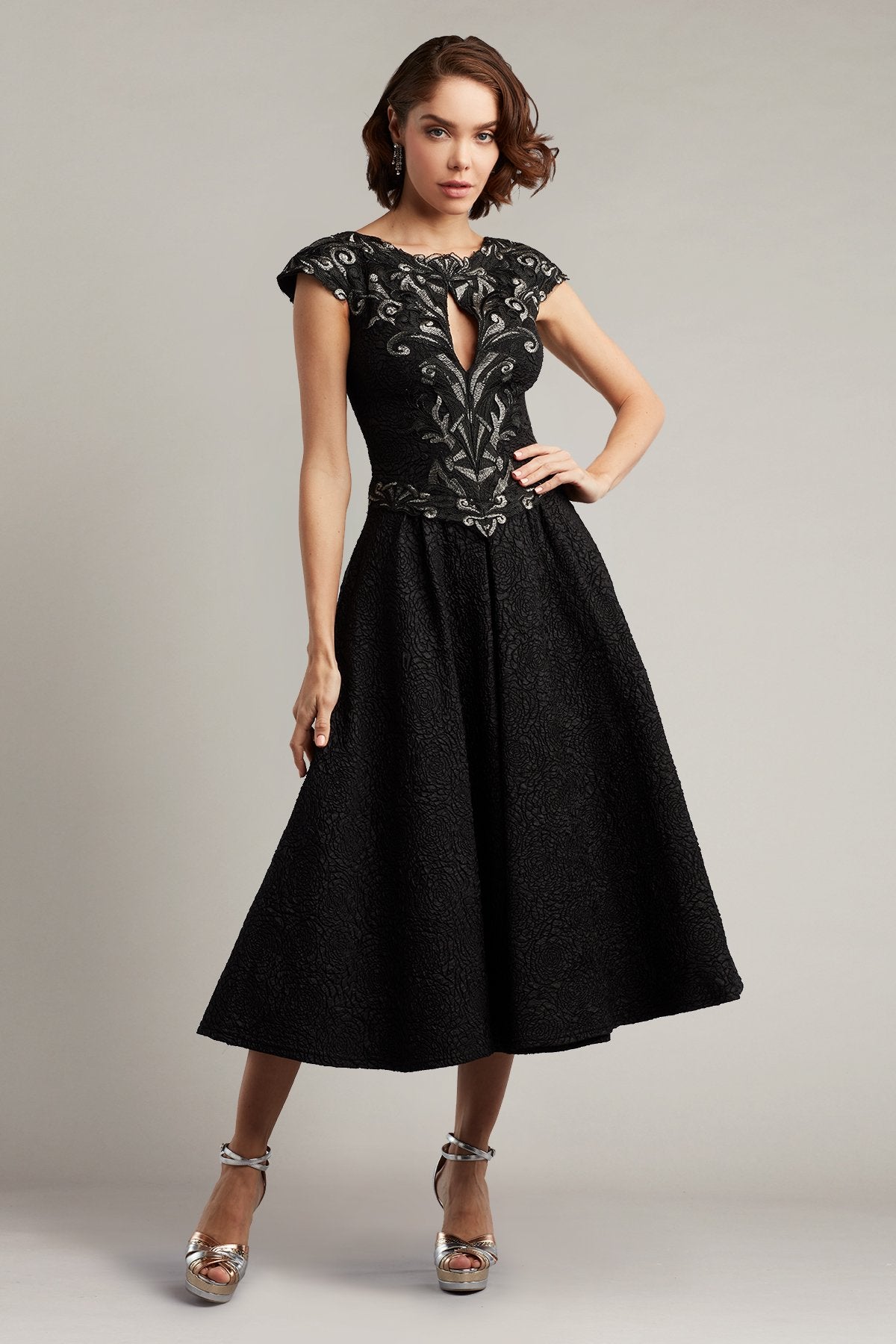 Lillie Embroidered Jacquard Dress