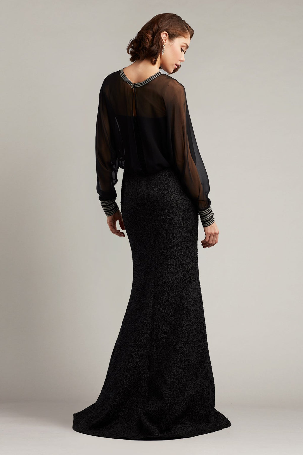 Gerrit Blouson Overlay Jacquard Gown
