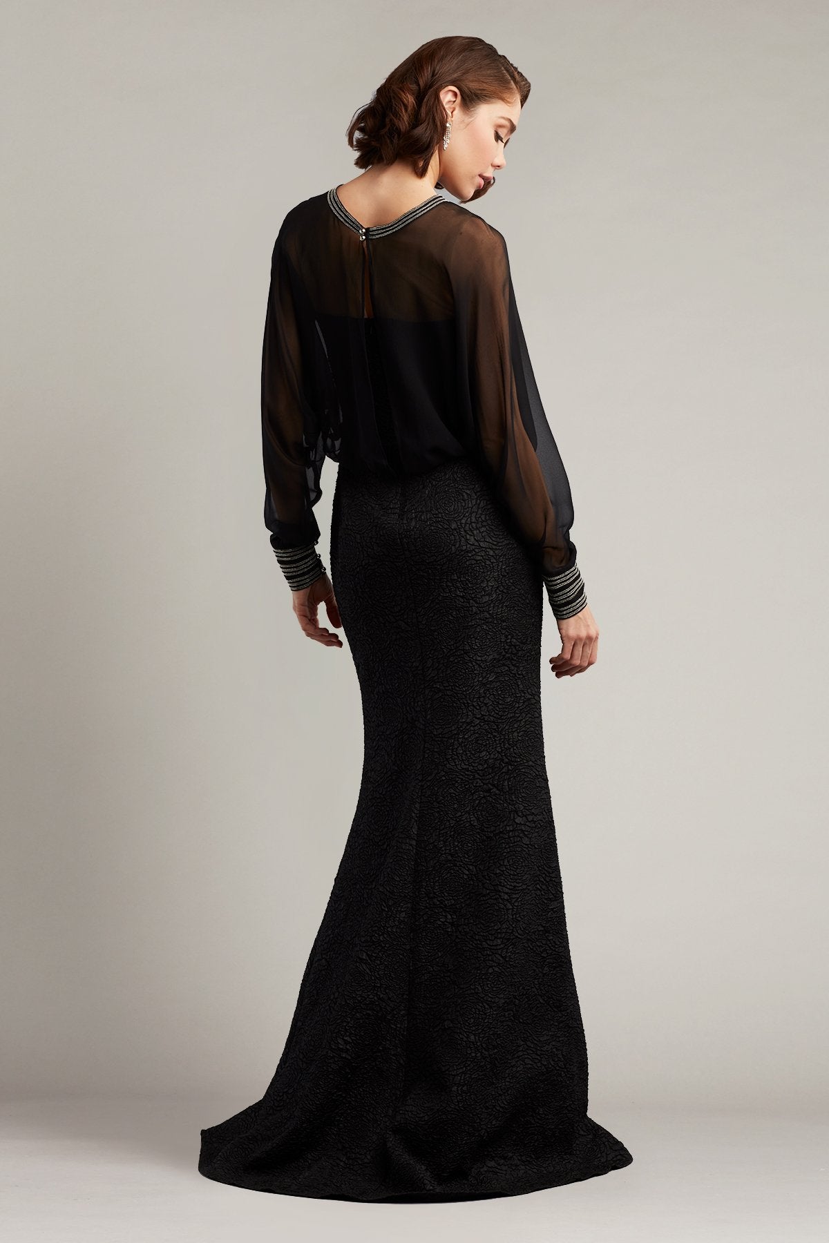 Gerrit Blouson Overlay Jacquard Gown