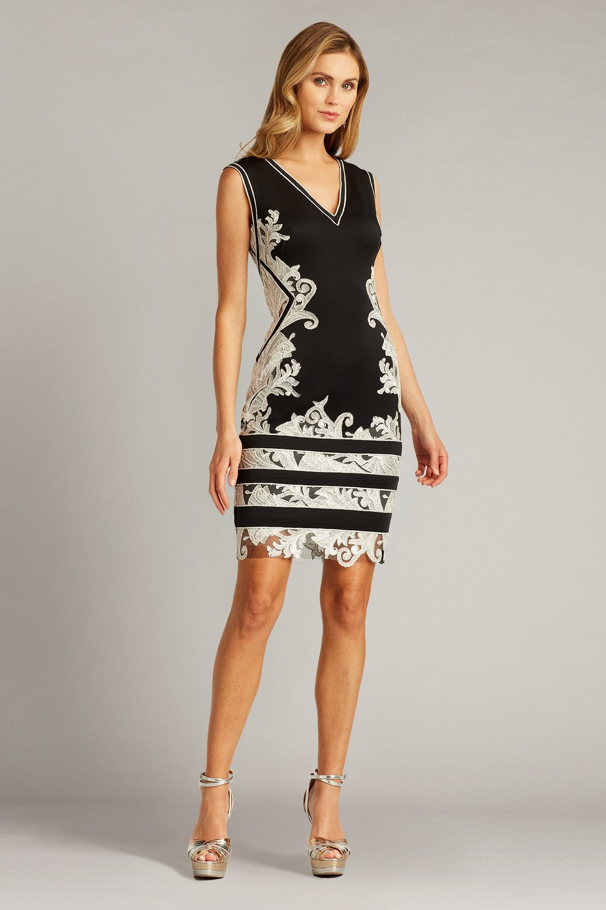 Helen Contrast Embroidered Dress