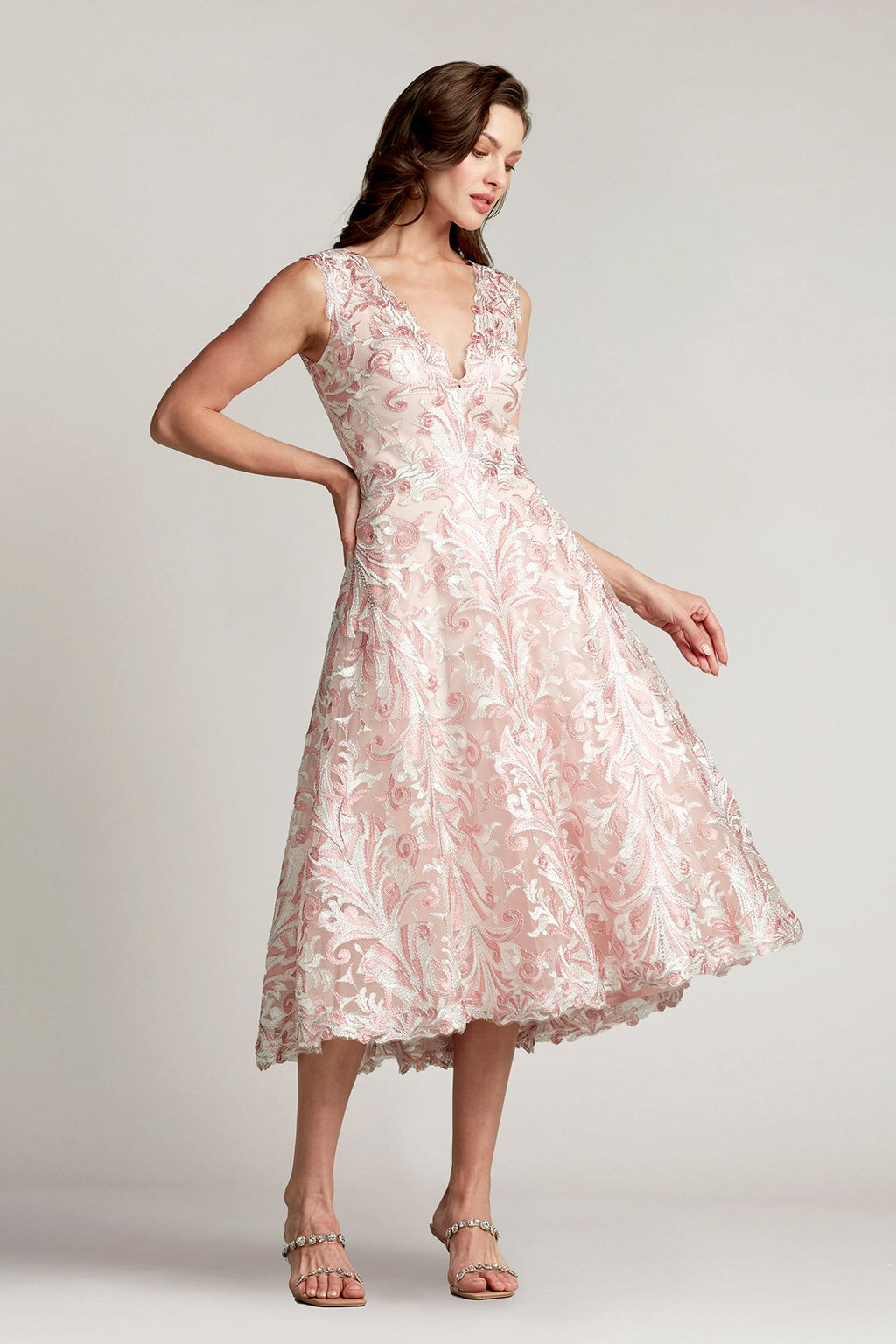 Keaton Embroidered Tulle Midi Dress