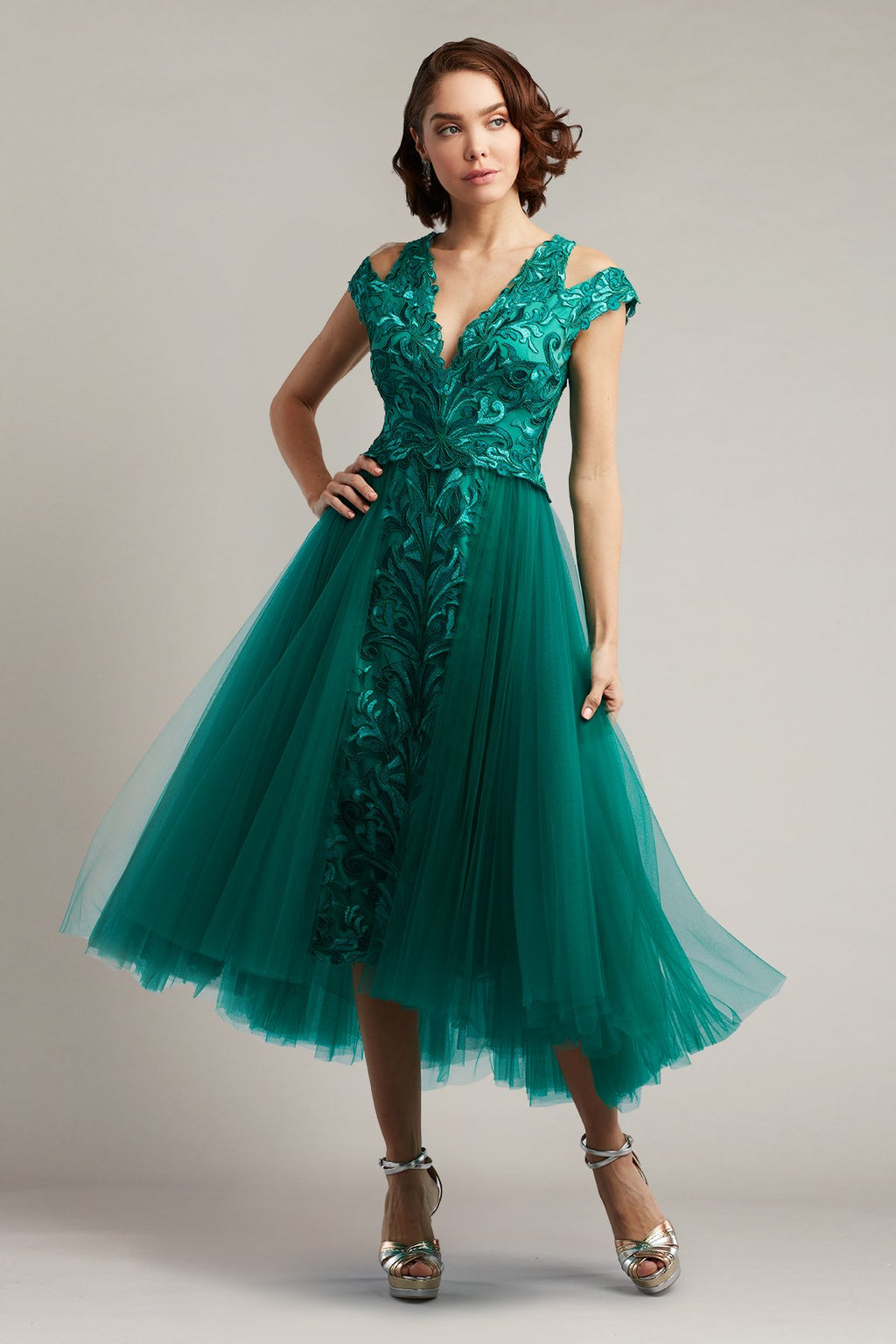 Cora Embroidered Tulle Dress