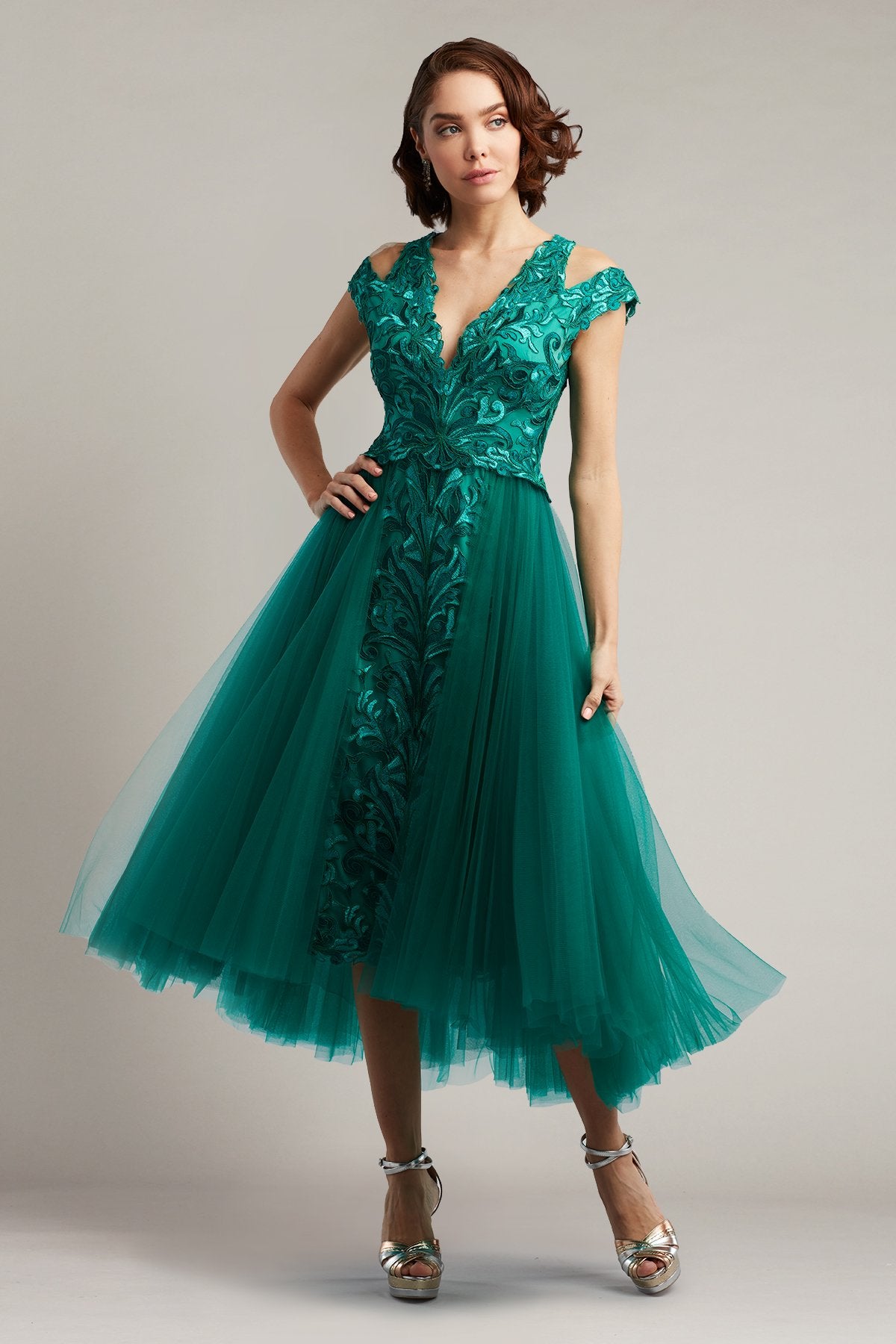 Cora Embroidered Tulle Dress
