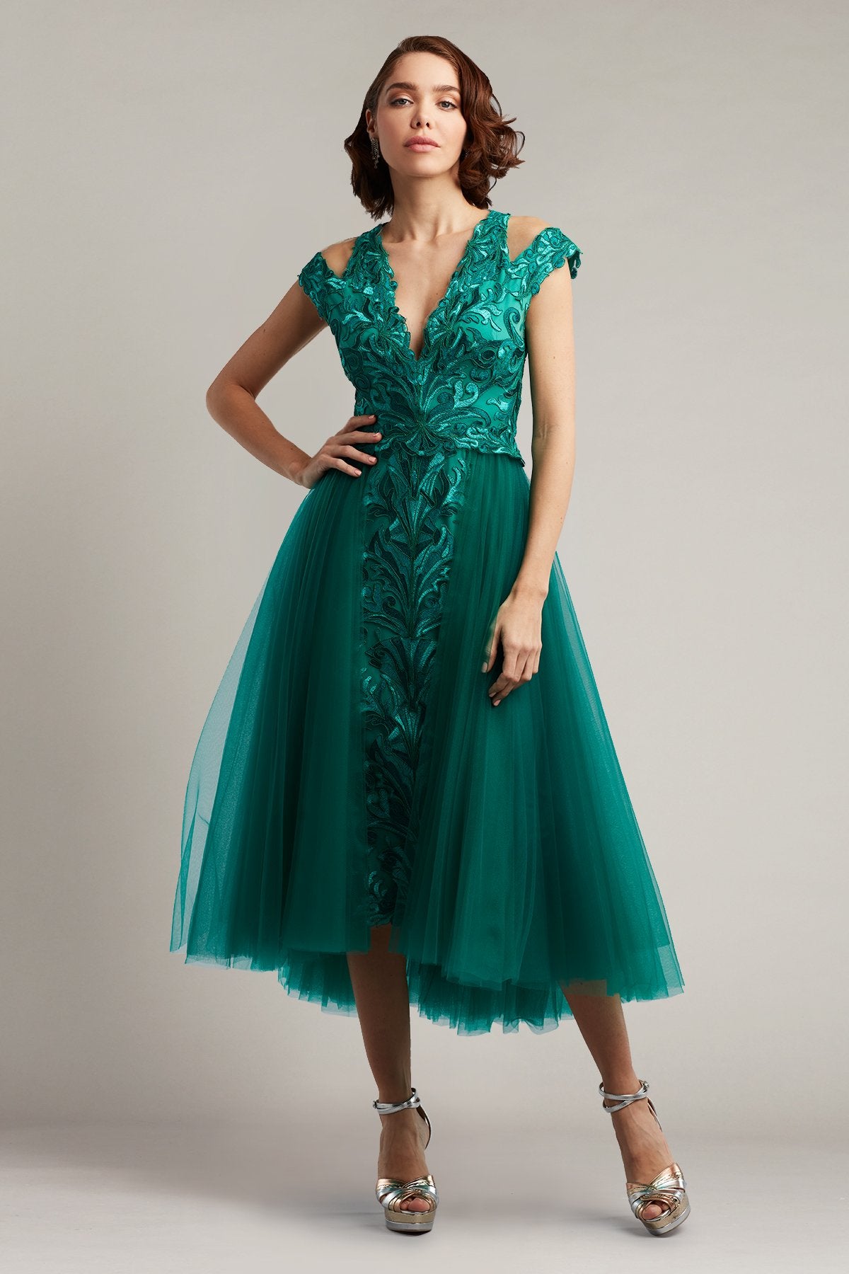 Cora Embroidered Tulle Dress
