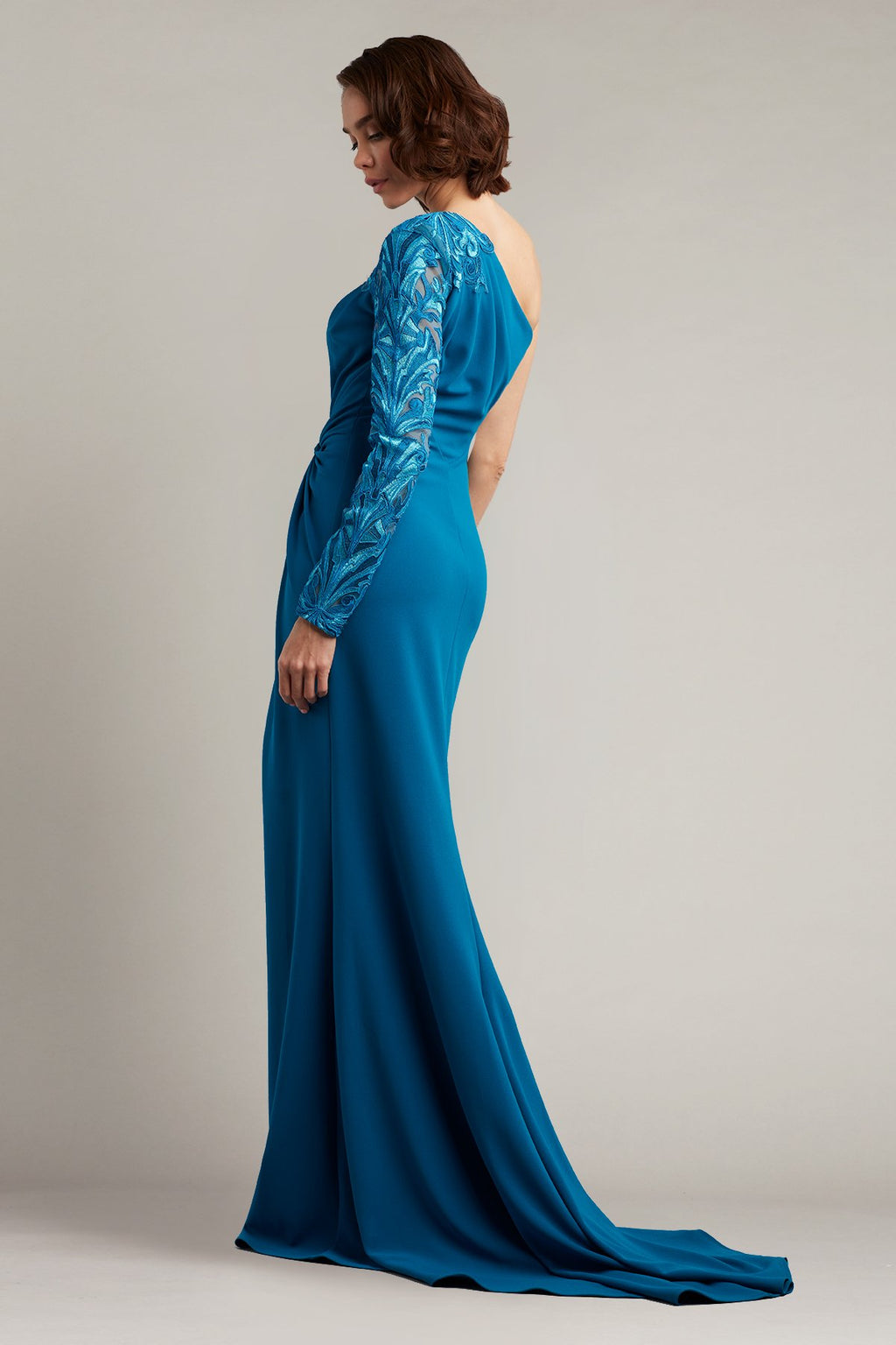 Manon One-Shoulder Draped Gown