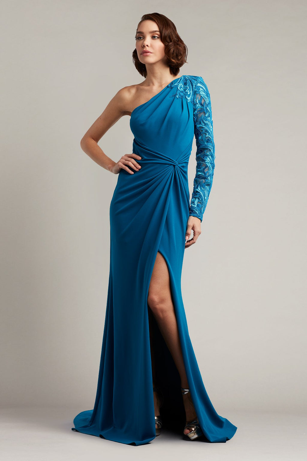 Manon One-Shoulder Draped Gown