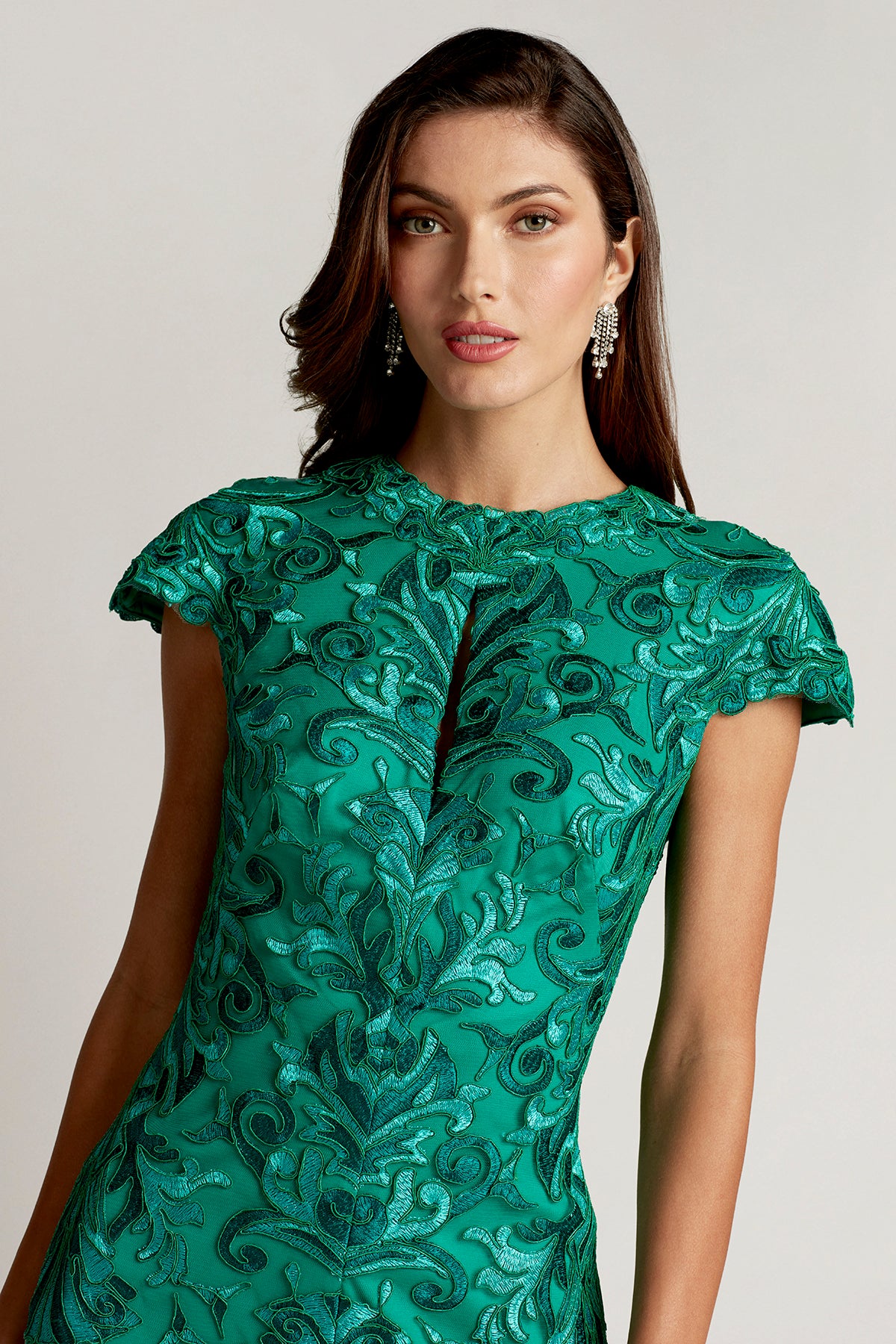 Bernice Keyhole Embroidered Dress