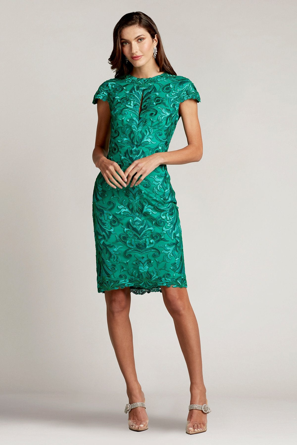 Bernice Keyhole Embroidered Dress