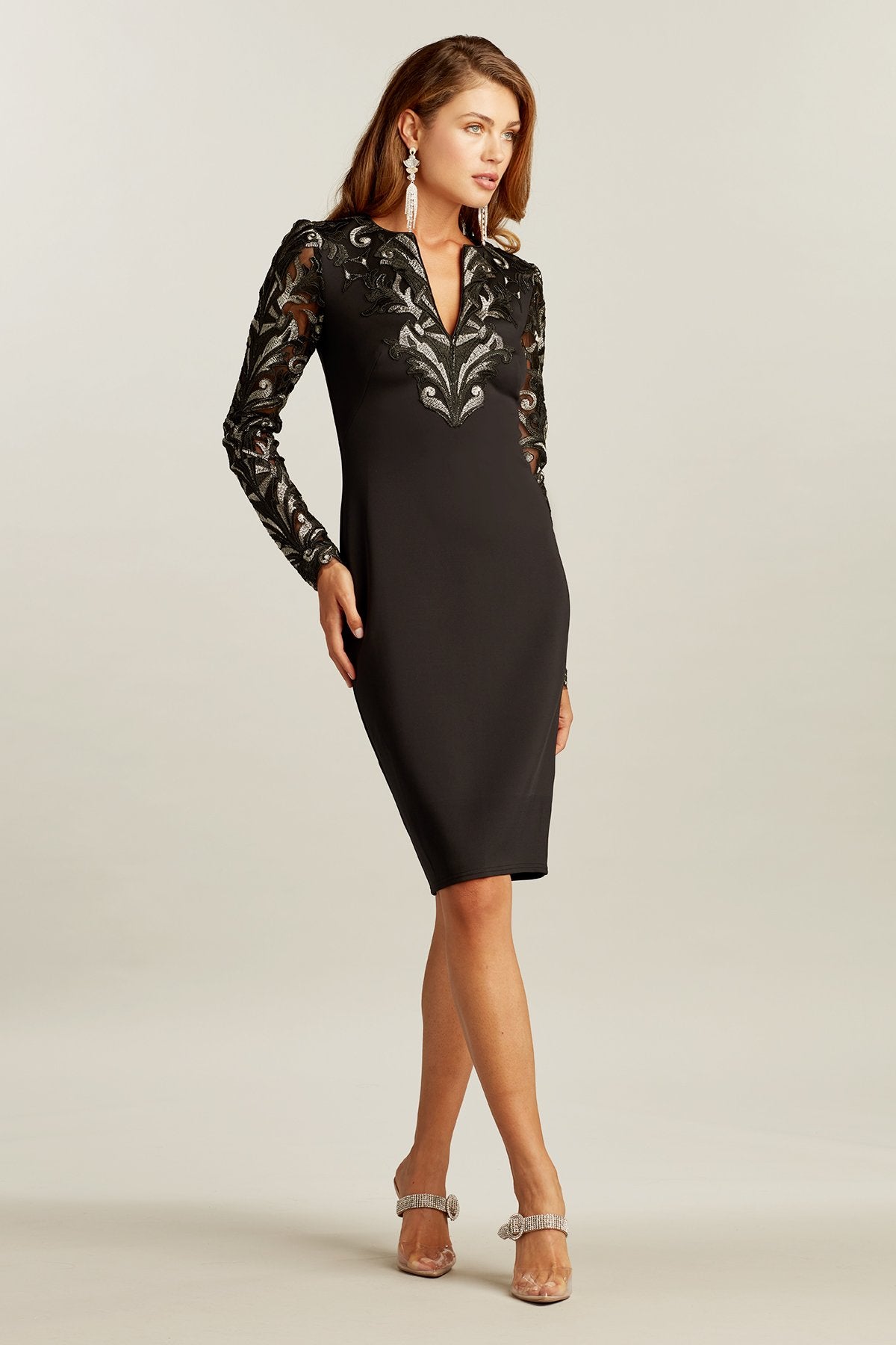 Dillon Embroidered Neoprene Dress