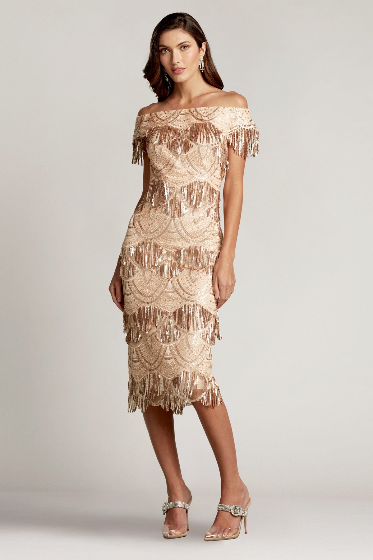 Gaynor Sequin Fringe Midi Dress