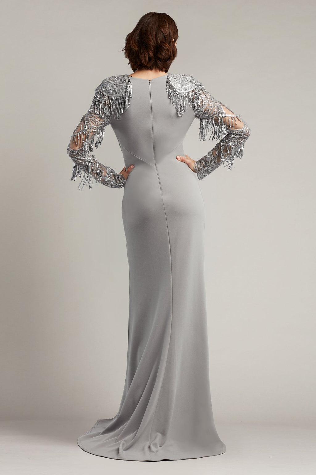 Alvin Sequin Fringe Gown