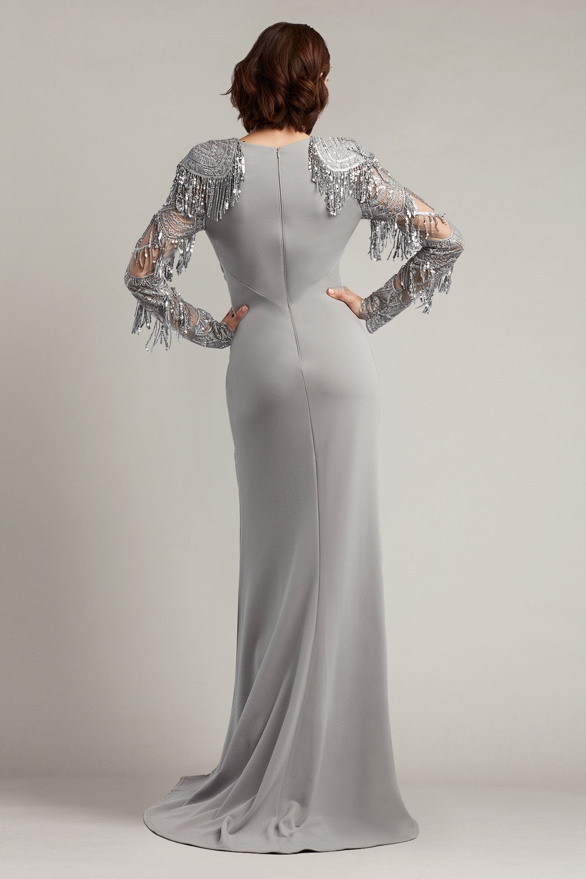 Alvin Sequin Fringe Gown