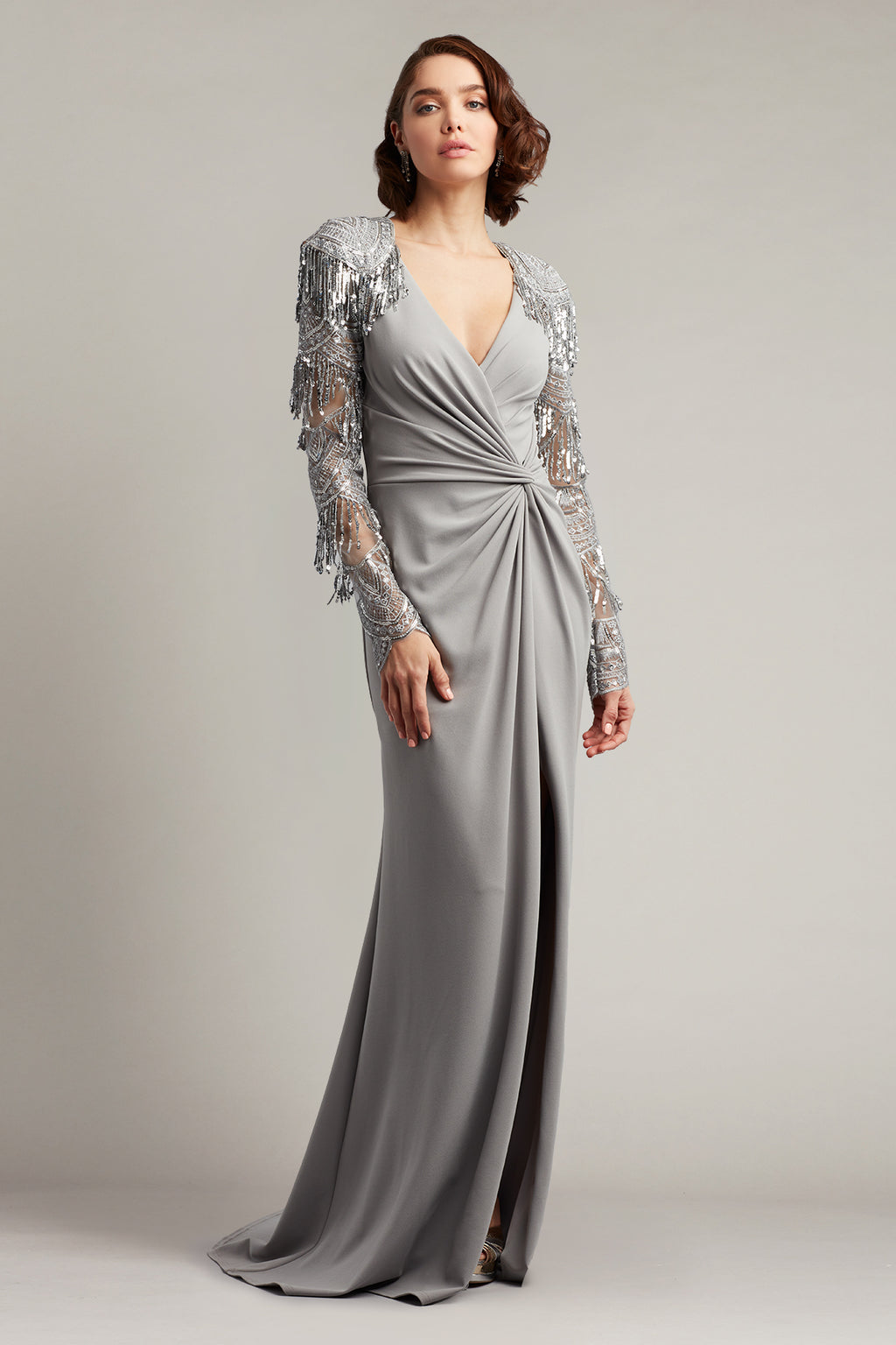 Alvin Sequin Fringe Gown