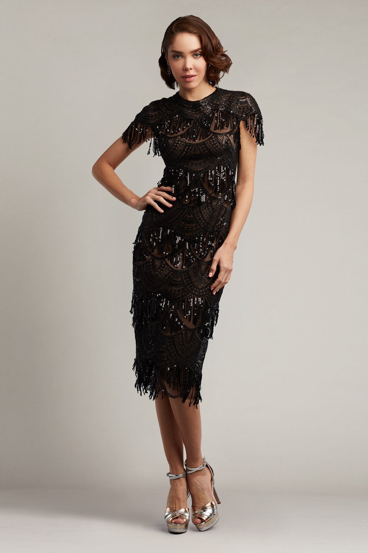 Lorene Sequin Flapper Fringe Dress