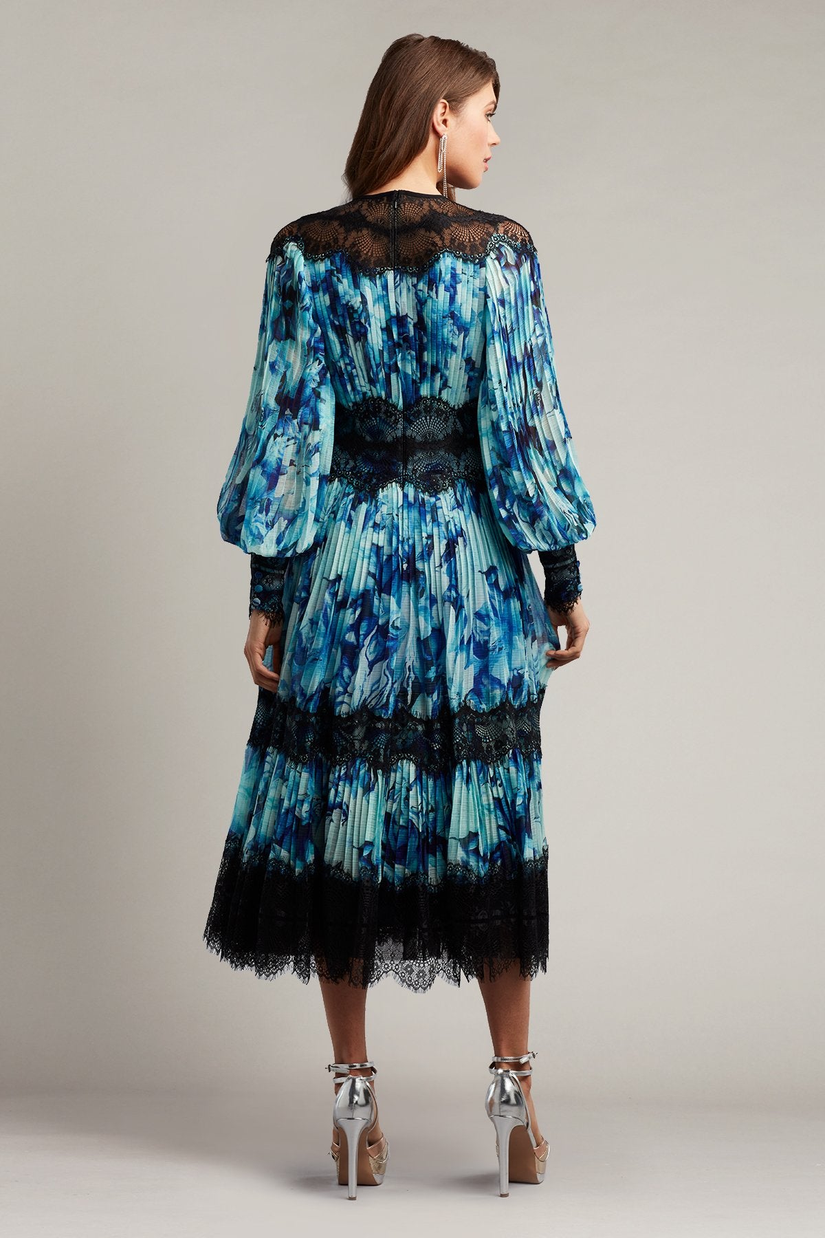Nina Pleated Chiffon Midi Dress