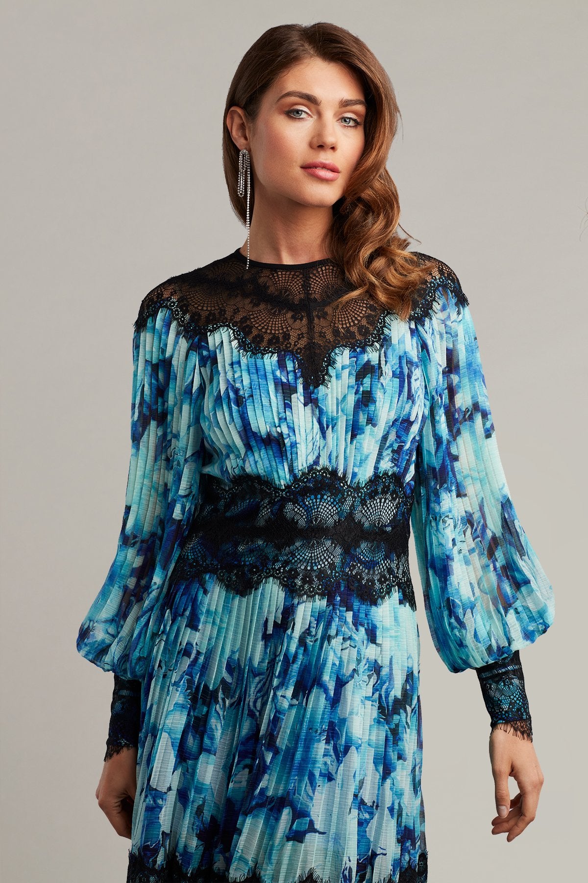 Nina Pleated Chiffon Midi Dress