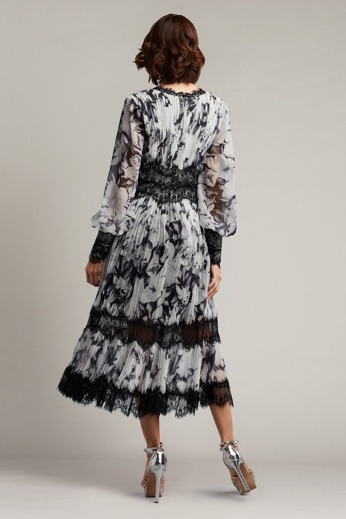 Jessie Pleated Chiffon Midi Dress