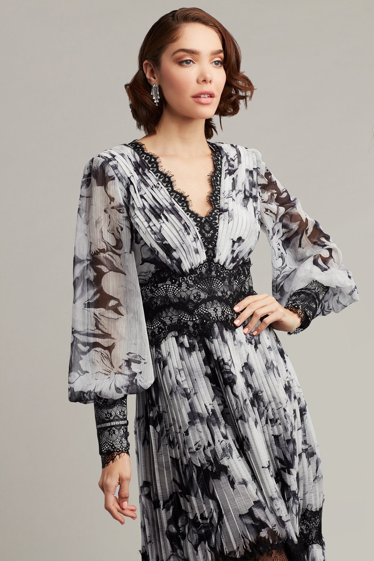 Jessie Pleated Chiffon Midi Dress