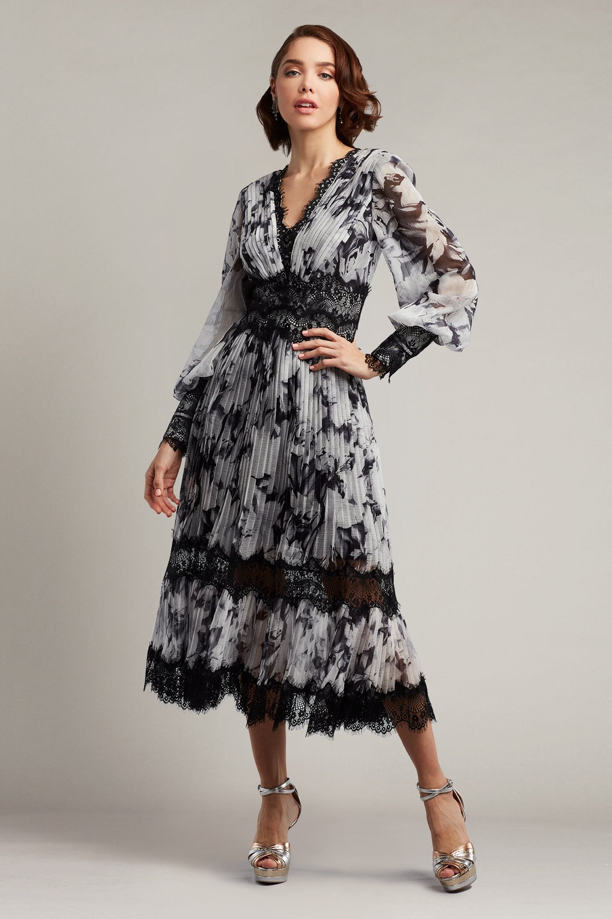 Jessie Pleated Chiffon Midi Dress