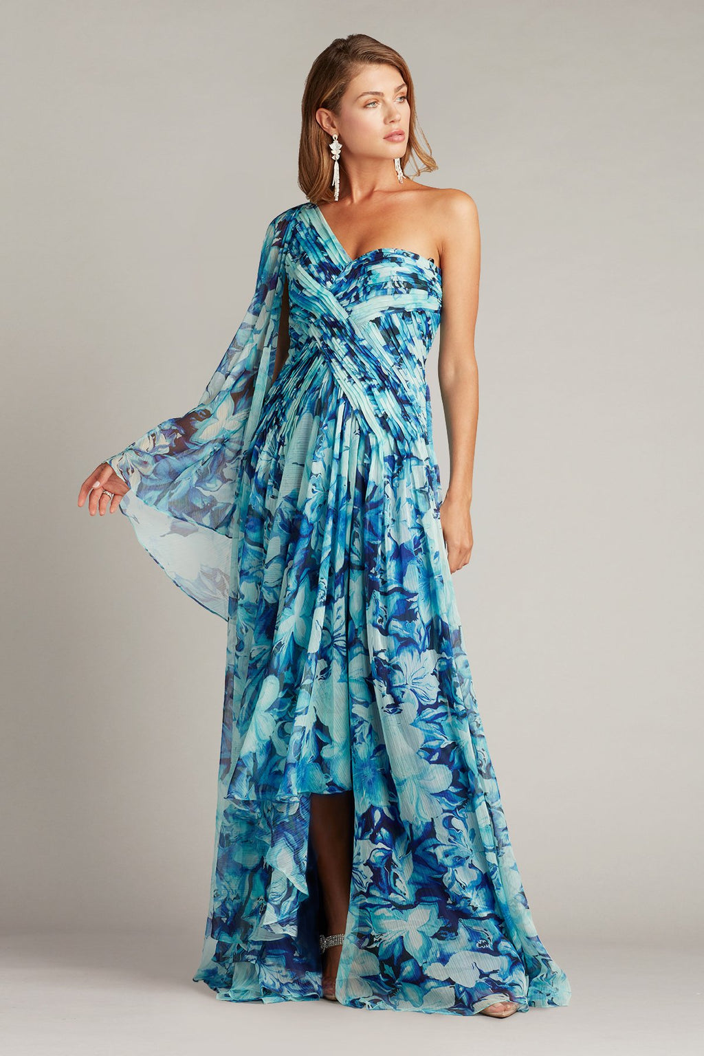Josephine Cape Sleeve  Chiffon Gown