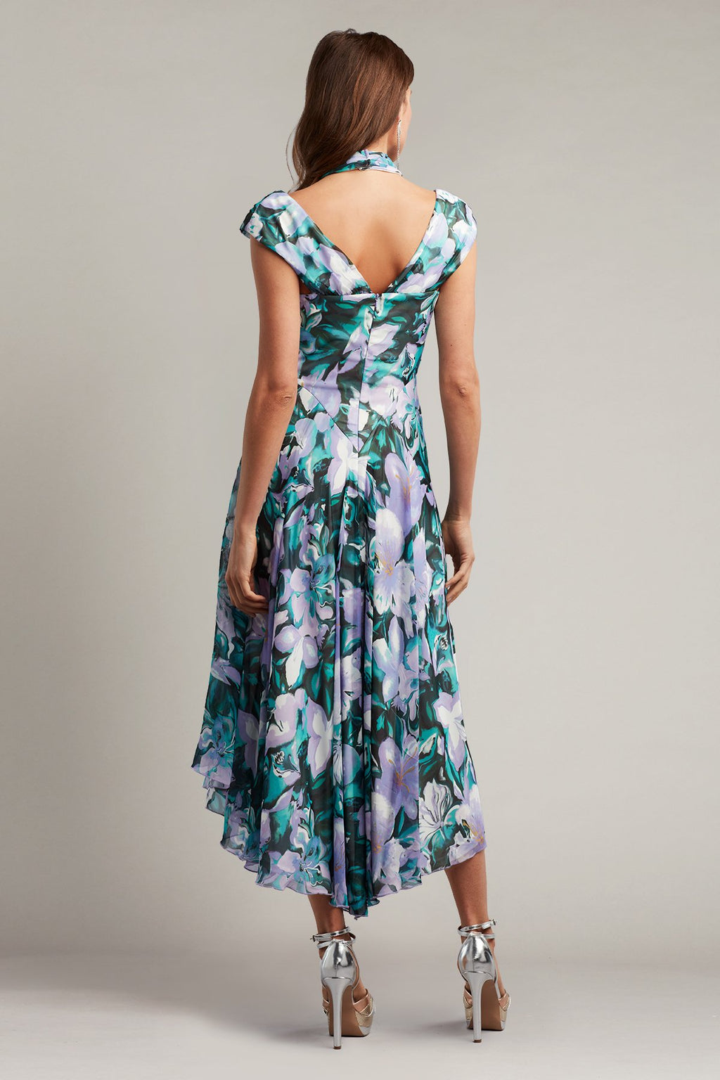 Arlene Cutout Halter Floral Midi Dress