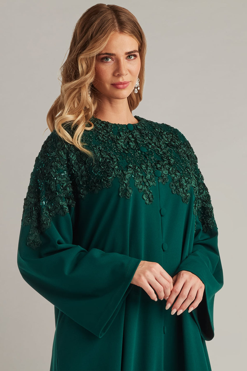 Burney Sequin Embroidered Caftan Gown