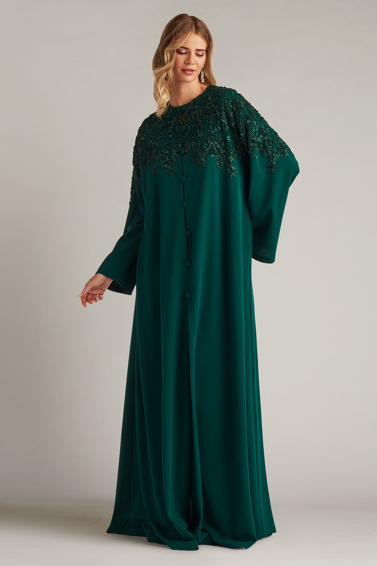 Burney Sequin Embroidered Caftan Gown