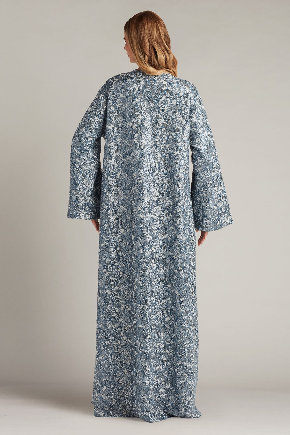 Ostak Sequin Embroidered Caftan Gown
