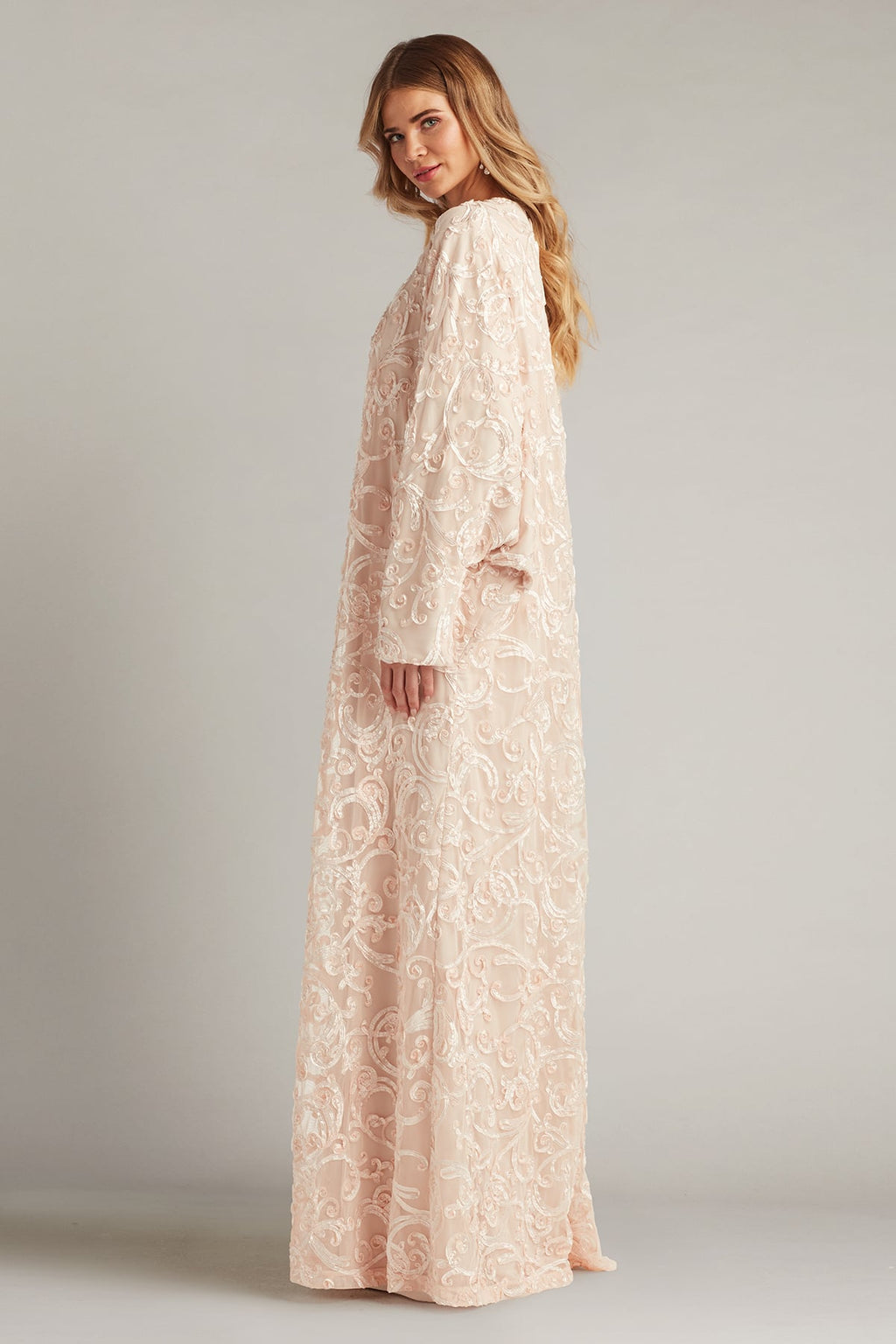 Sonnie Sequin Lace Caftan Gown
