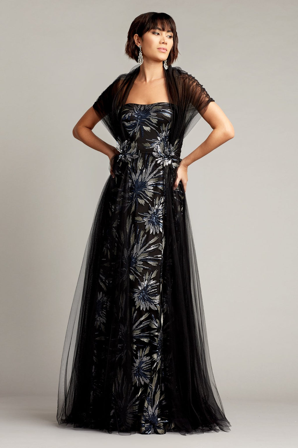 Laverne Tulle Overlay Embroidered Gown