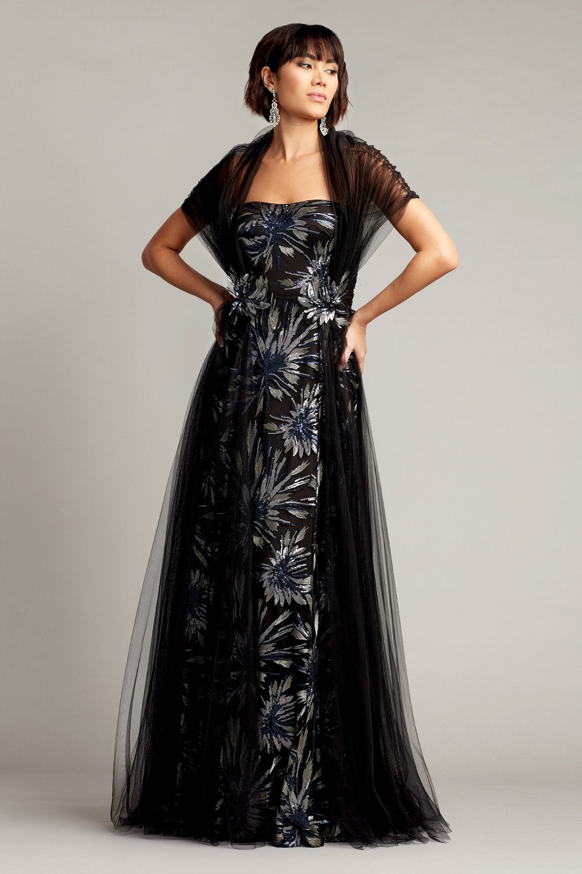 Laverne Tulle Overlay Embroidered Gown