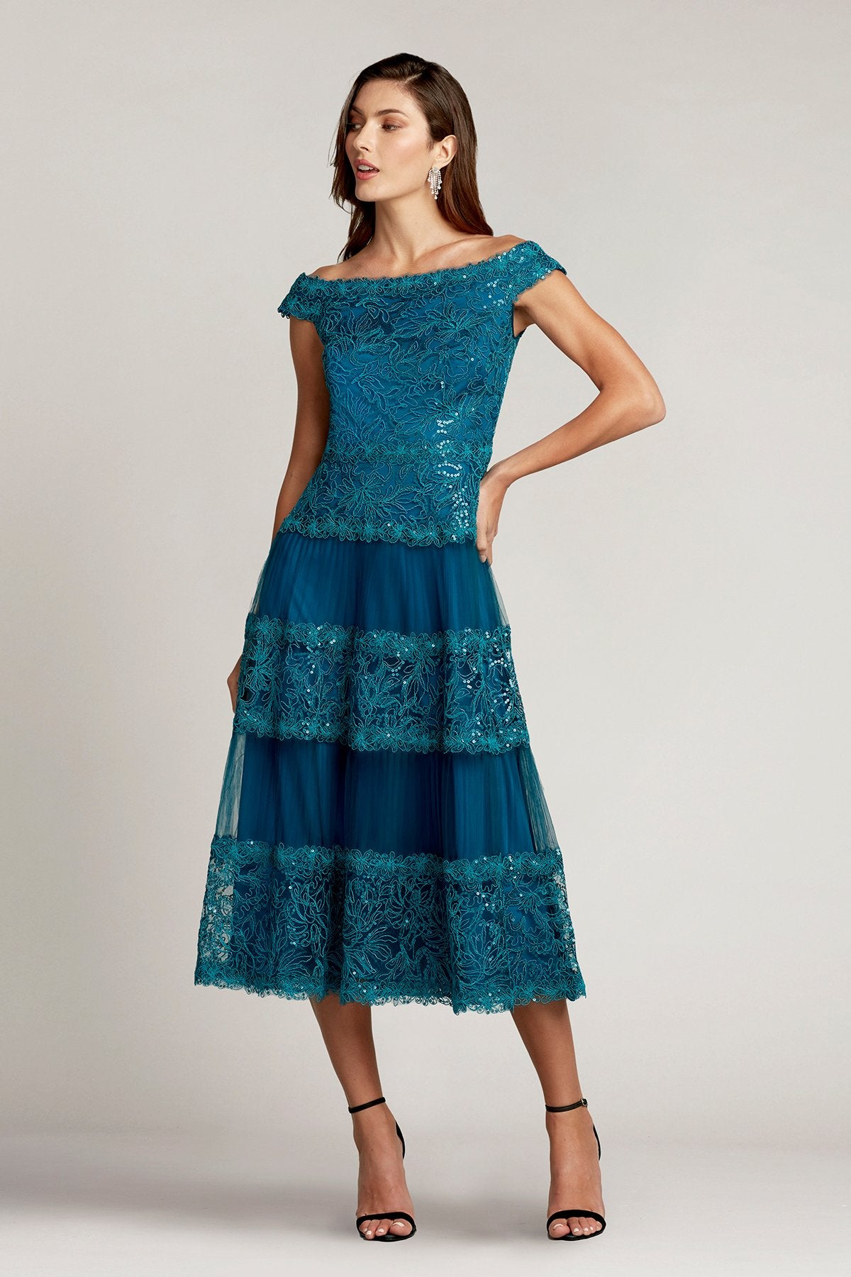 Alya Sequin Embroidered Midi Dress