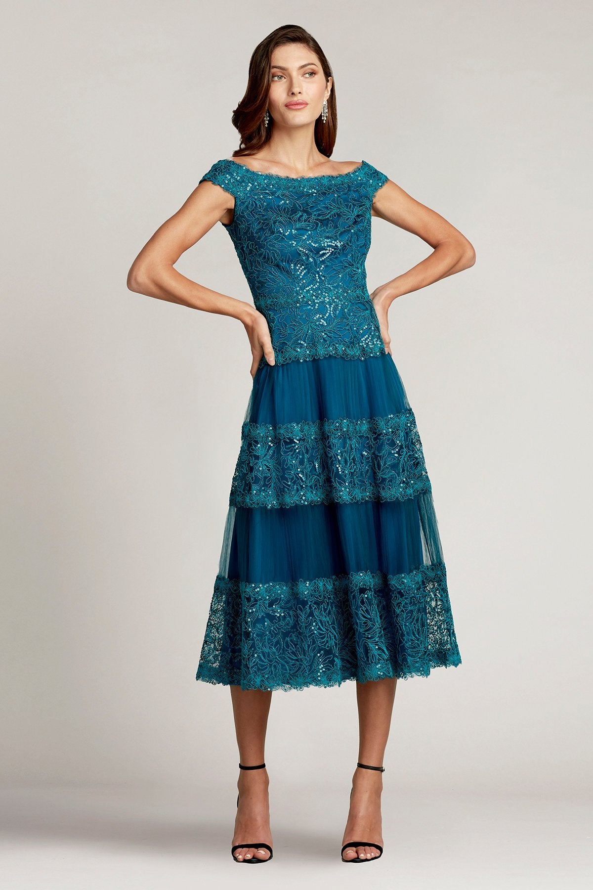 Alya Sequin Embroidered Midi Dress