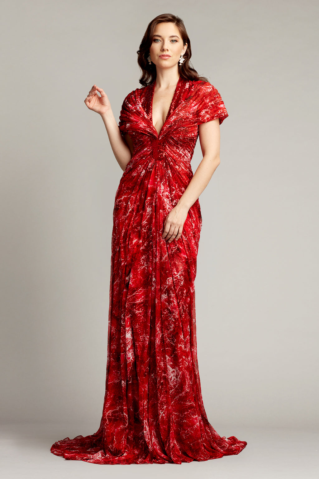 Lynette Draped Chiffon Gown