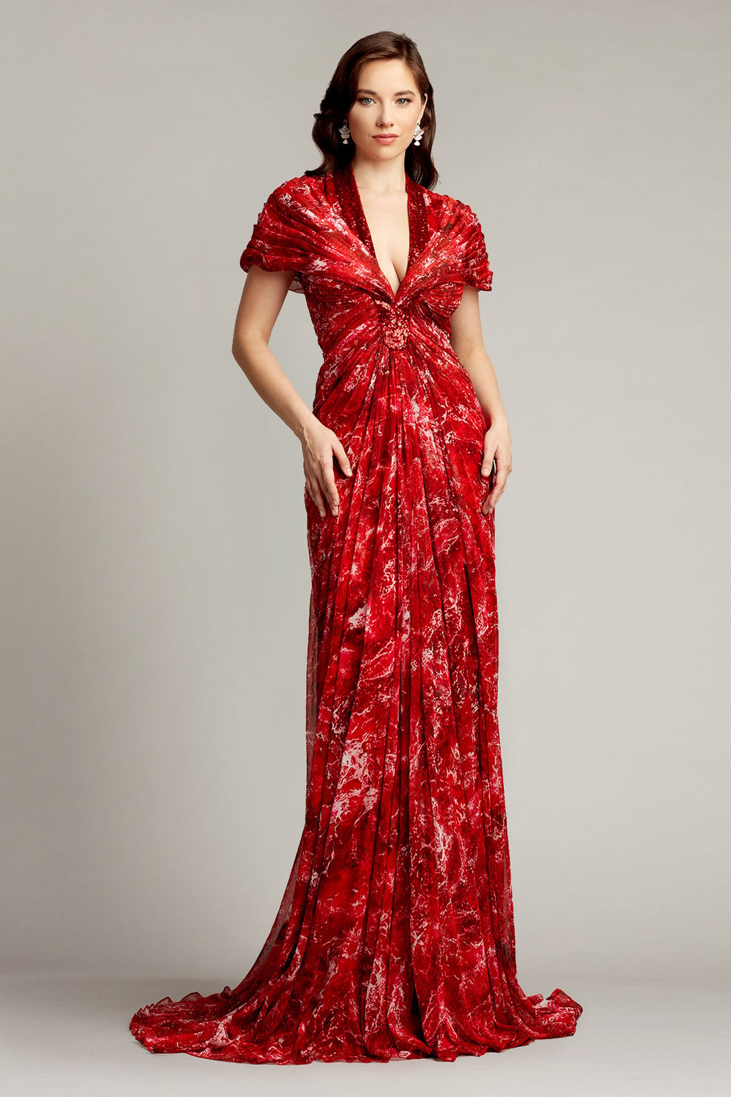 Lynette Draped Chiffon Gown