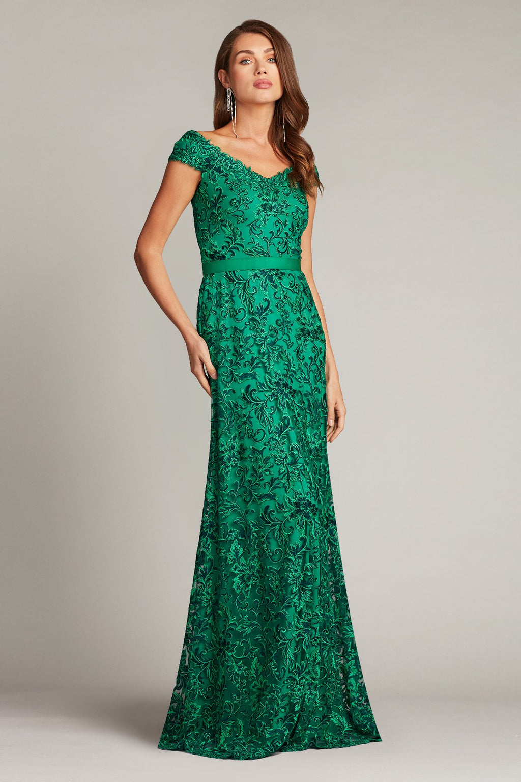 Sonya Belted Lace Gown