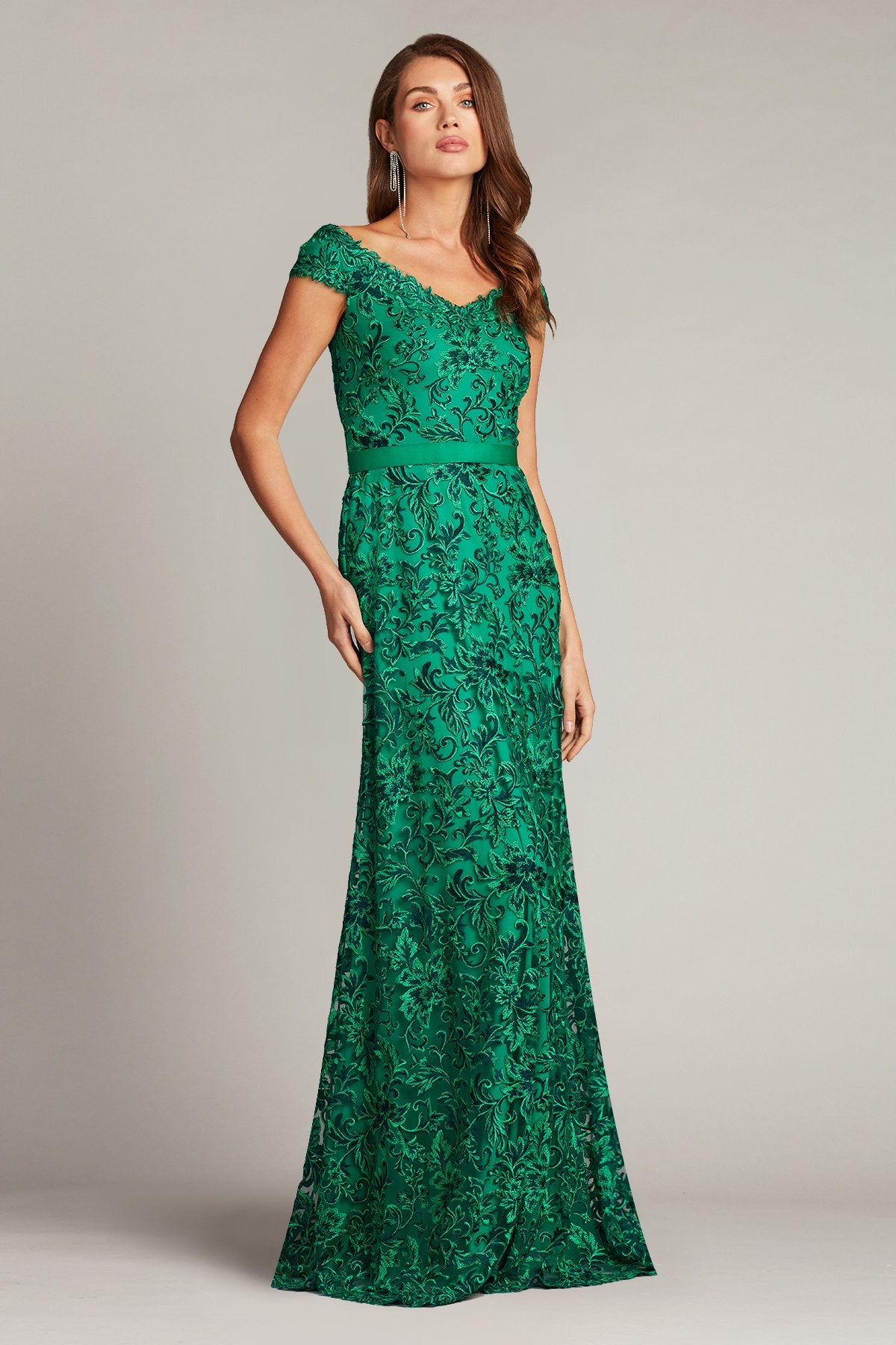 Sonya Belted Lace Gown