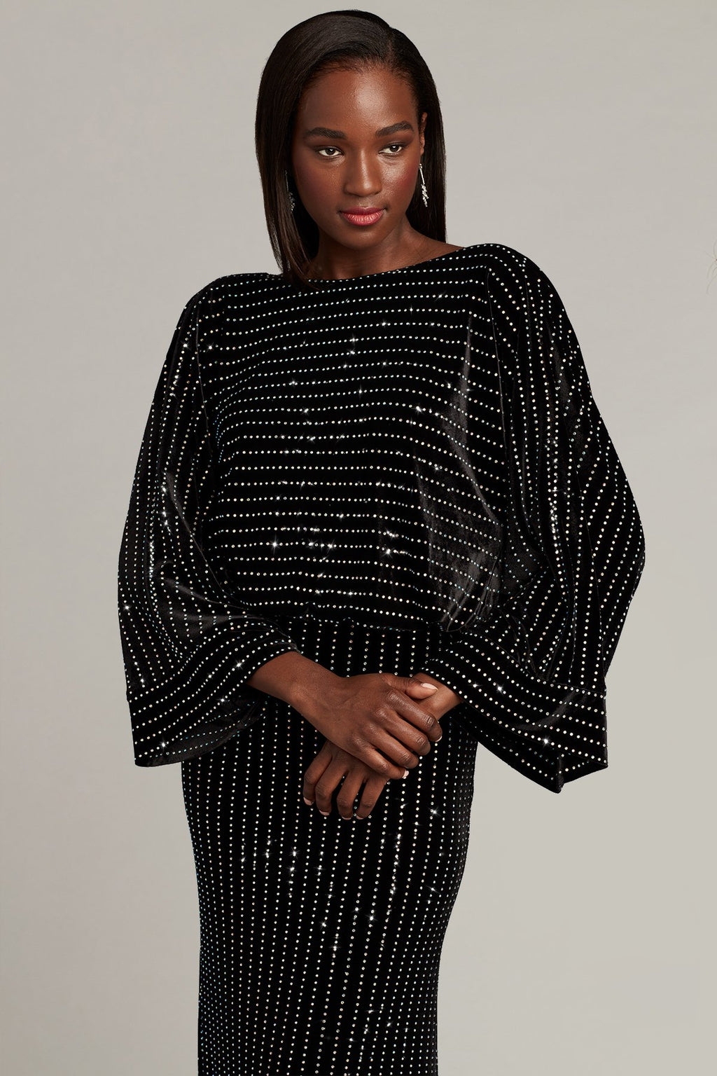 Dionne Diamanté Embellished Kimono Sleeve Gown