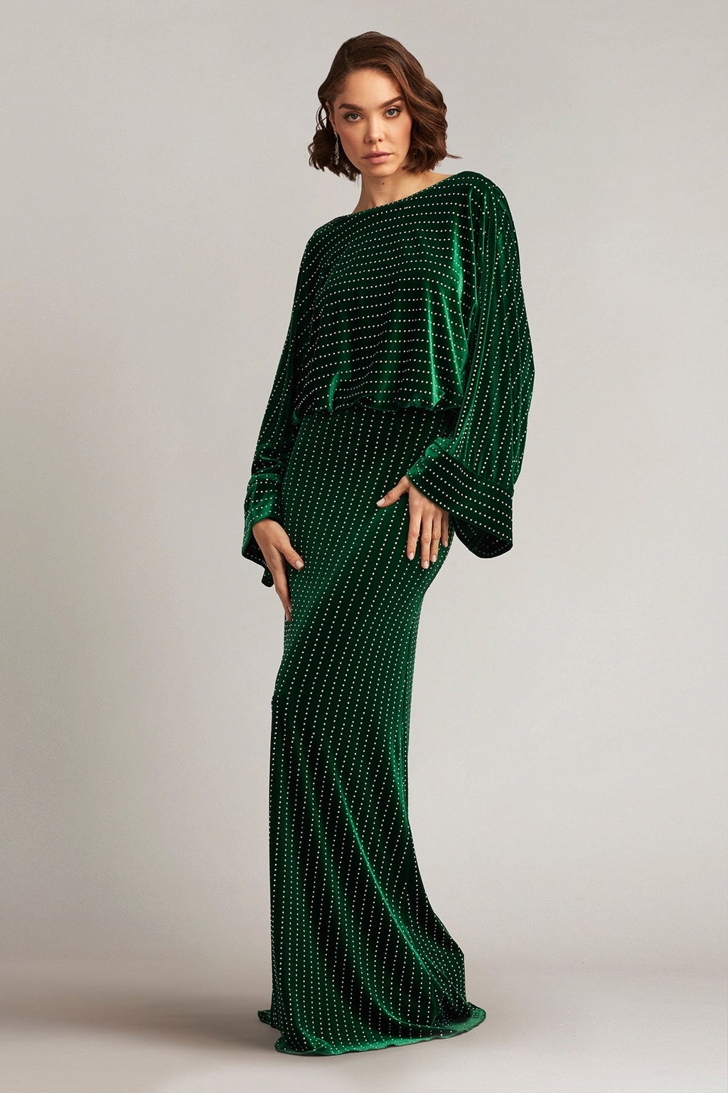 Dionne Diamanté Embellished Kimono Sleeve Gown