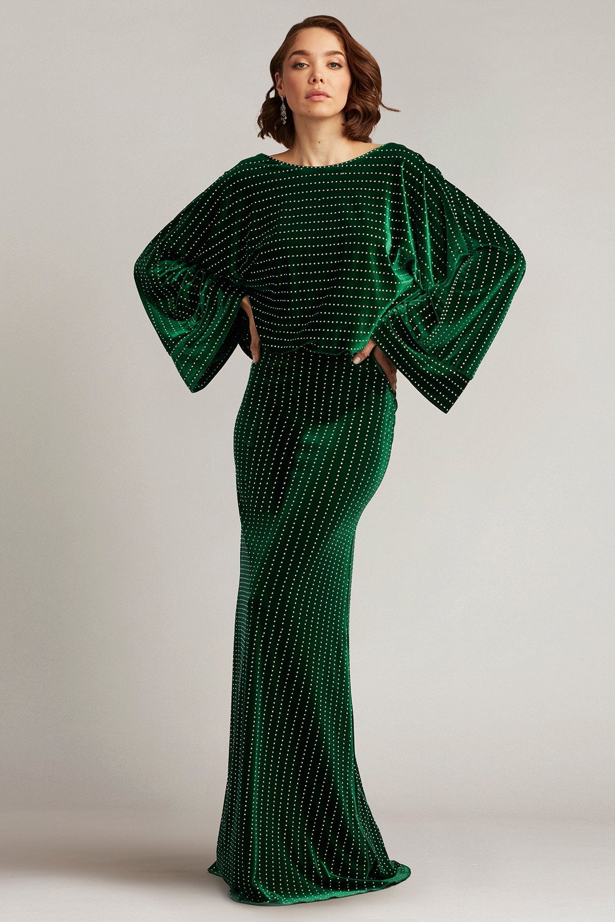 Dionne Diamanté Embellished Kimono Sleeve Gown